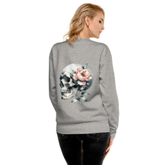 Art Line- Schädel mit Blume-Premium-Pullover