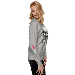 Art Line- Schädel mit Blume-Premium-Pullover