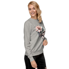 Art Line- Schädel mit Blume-Premium-Pullover