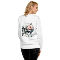 Art Line- Schädel mit Blume-Premium-Pullover