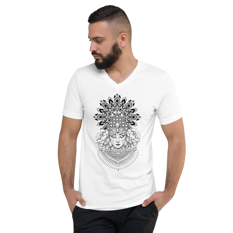 Mandala Göttin- T-Shirt V-Ausschnitt