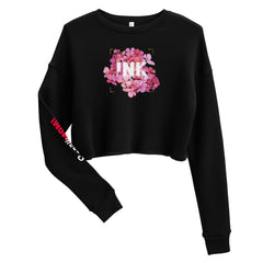 Ink Flowers Crop-Pullover