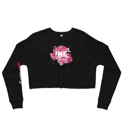 Ink Flowers Crop-Pullover