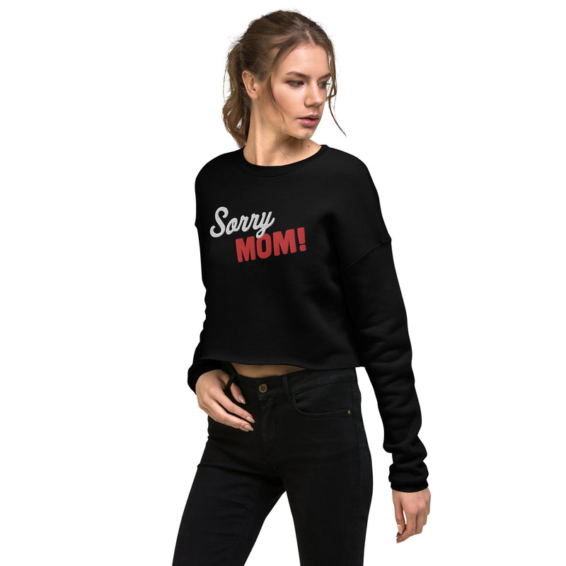 Black Line - Gestickter „Sorry Mom“ Crop-Pullover