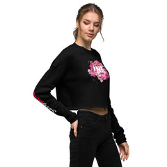 Ink Flowers Crop-Pullover