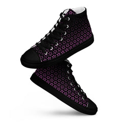 Geometric Line- Pinke High-Top Leinenschuhe für Damen