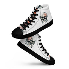 Art Line- Schädel mit Rosen-High-Top Leinenschuhe für Damen