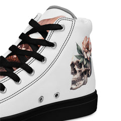 Art Line- Schädel mit Rosen-High-Top Leinenschuhe für Damen