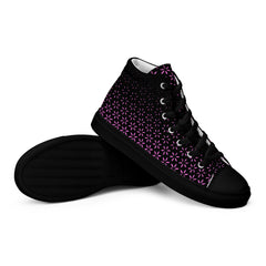 Geometric Line- Pinke High-Top Leinenschuhe für Damen