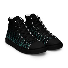 Geometric Line- Grüne High-Top Leinenschuhe für Damen