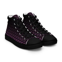 Geometric Line- Pinke High-Top Leinenschuhe für Damen