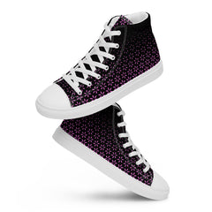 Geometric Line- Pinke High-Top Leinenschuhe für Damen