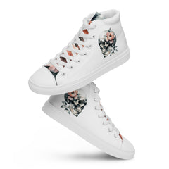 Art Line- Schädel mit Rosen-High-Top Leinenschuhe für Damen