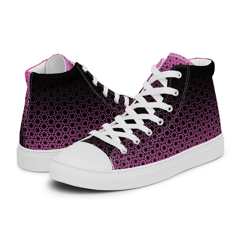 Geometric Line - High-Top Leinenschuhe