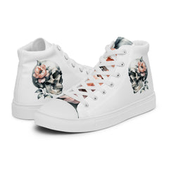 Art Line- Schädel mit Rosen-High-Top Leinenschuhe für Damen