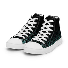 Geometric Line- Grüne High-Top Leinenschuhe für Damen