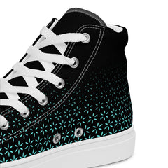 Geometric Line- Grüne High-Top Leinenschuhe für Damen