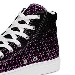 Geometric Line- Pinke High-Top Leinenschuhe für Damen