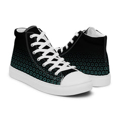 Geometric Line- Grüne High-Top Leinenschuhe für Damen