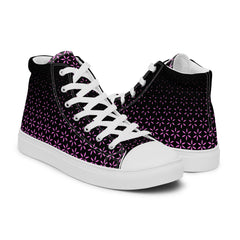 Geometric Line- Pinke High-Top Leinenschuhe für Damen