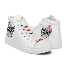 Art Line- Schädel mit Rosen-High-Top Leinenschuhe für Damen