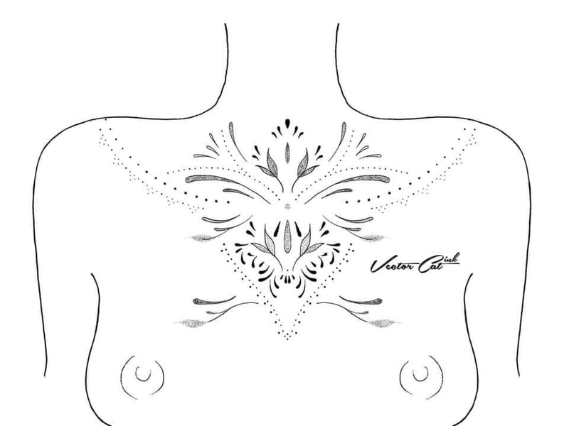Chest Tattoos (mehrere)- Talisman auf der Haut
