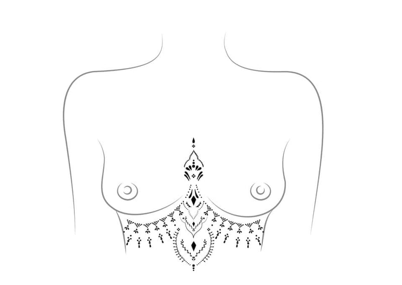 Sternum Tattoos (mehrere)- Talisman auf der Haut